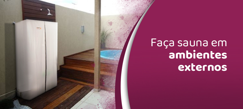 Kit de sauna instalado no quintal Kit de sauna instalado no quintal